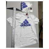 2 - Adidas white/purple T-Shirts, SIze M