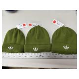 3-Adidas one size Beanies, Tech Olive