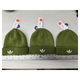 3- Adidas one size Beanies, Tech Olive