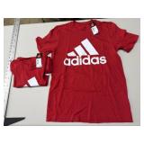 2 - Adidas red T-Shirts, size S