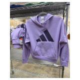 2 Adidas purple hoodies, size M-10/12