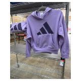2 Adidas purple hoodies, size M-10/12