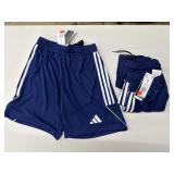 3 Adidas training 9" shorts,size S, blue