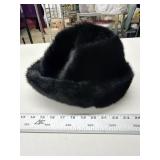Black Feux Fur Hat, one size