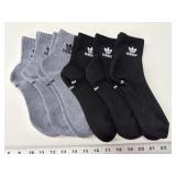 6pr Adidas crew socks size M, Grey & black