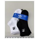 6pr Adidas quarter socks, Size M