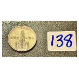 1934 German Silver 2 Reichsmark Coin