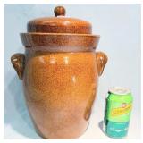 Vintage Brown Fermenting Crock