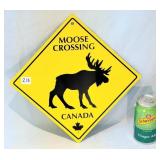 Moose Crossing Metal Sign Mancave