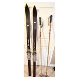 Antique Wooden Downhill Skis