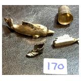 Sterling Silver Dolphin Figurine Signed