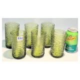 6 Anchor Hocking Soreno Avocado Green Glasses