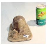 Vintage Soapstone Igloo Inuit Scene Carving