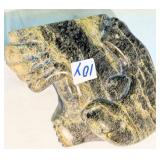 Vintage Walrus Soapstone Figure With Tusks Carving