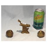 Solid Brass Vintage Birds Figurines Paperweights