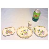 Herend Hungary Porcelain Four Piece Hand Painted