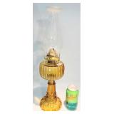 Antique Amber Glass Oil Lamp Corinthian Style