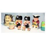 8 Vintage Toby Character Jugs