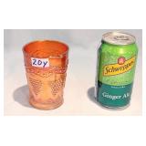 Fenton Marigold Lattice & Grapes Tumbler