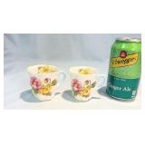 2 Shelley Begonia Miniature Teacups Demitasse Size