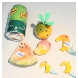 Vintage Alabaster Fruit & Parrots Italy