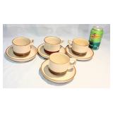 Denby Four Teacup & Saucer Sets