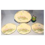 Royal Paragon Water Lily Plates & Server Textured