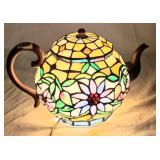 Tiffany Style Stained Glass Teapot Lamp
