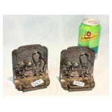 Antique Heavy Bronze The Tutor Confucius Bookends