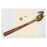 Antique Elephant Head Brass & Wood Candle Snuffer