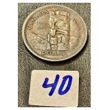 1958 Totem Pole Canada Silver Dollar