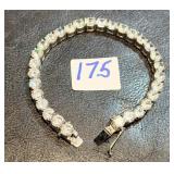 Sterling Silver .925 Emerald Cut Tennis Bracelet