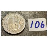 1912 Great Britain George V Silver Half Crown Coin