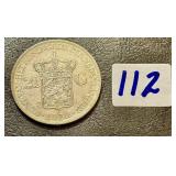 1932 Netherlands 2ï¿½ Gulden Silver Coin