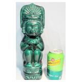Vintage Kahlua Dark Green Tiki Decanter