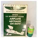 Porcelain Enamel Cities Service Aviation Sign