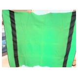 Vintage Emerald Green Wool Trapper Style Blanket