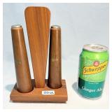 Teak MCM Vintage Salt & Pepper Set