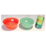 Vintage Ribbed Painted Glass Bowls