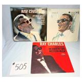 Three Vintage Ray Charles Cinyl Records