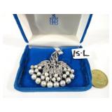 Simon Ju Rhinestone & Pear Costume Jewelry Brooch