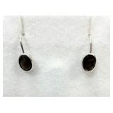Sterling Silver Smokey Quartz Earrings