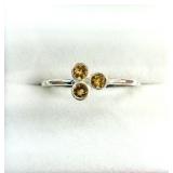 Sterling Silver Natural Citrine Quartz Ring
