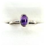 Sterling Silver Natural Amethyst Ring