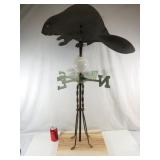 Large Vintage Metal Beaver Weather Vane