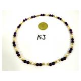 14KT Gold & Tri Colour 17' Ladies Necklace