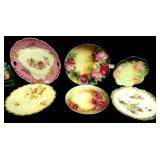 6 Antique Hand Painted China Decorator Plates