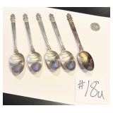 5 Vintage Sterling Silver 4H Spoons