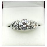 Sterling Silver CZ Ring, Size 9, Retail $250.00.