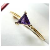 Gold Plated Sterling Silver Amethyst Ring